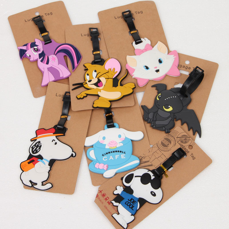 Cartoon Cartoon Suitcase listed Korean version boarding pass Silicone Luggage Card Animal Pattern Suitcase Trust