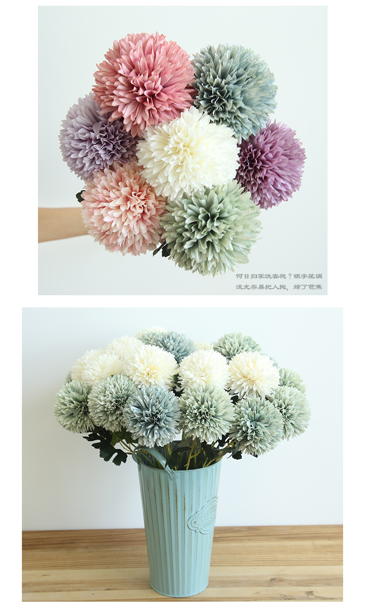 Hoa Dream Valley Dandelion Hydrangea Hoa nhân tạo Hoa giả Hoa hoa Trang trí nhà Hoa - Hoa nhân tạo / Cây / Trái cây chậu hoa giả đẹp