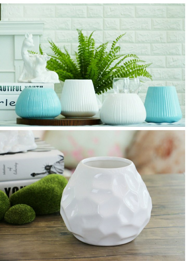 Hoa Dream Valley gốm sứ Hoa nhân tạo Hoa áp dụng Bình trang trí nhà Trang trí gốm - Vase / Bồn hoa & Kệ chậu hoa ban công