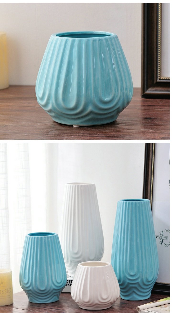 Hoa Dream Valley gốm sứ Hoa nhân tạo Hoa áp dụng Bình trang trí nhà Trang trí gốm - Vase / Bồn hoa & Kệ chậu hoa ban công
