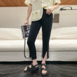 Летние штаны, черные джинсовые джинсы, делается под заказ, коллекция 2021, высокая талия, большой размер, по фигуре