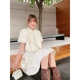 晶咕 Летнее платье, юбка, китайский стиль, большой размер, рукава фонарики