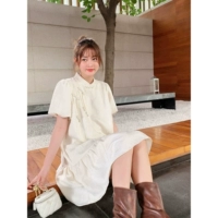 晶咕 Летнее платье, юбка, китайский стиль, большой размер, рукава фонарики