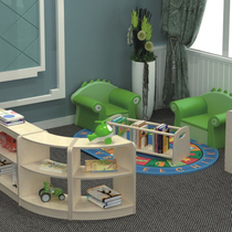 Kindergarten toy cabinet locker combination bookshelf picture book shelf multi-layer storage shelf two-in-one finishing rack