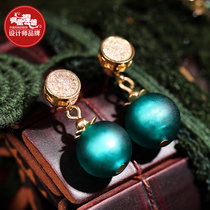 Phoenix Nirvana glazed earrings retro ethnic minority earrings 2021 new female summer ball gold-plated hypoallergenic