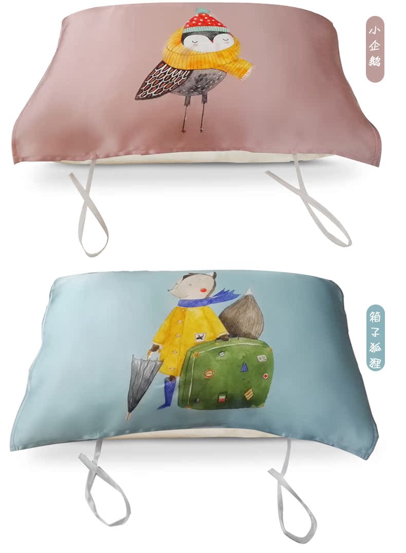 Chạy lụa con đẹp quá gối lụa gối bìa in lụa lụa gối cartoon - Khăn gối vỏ gối đẹp