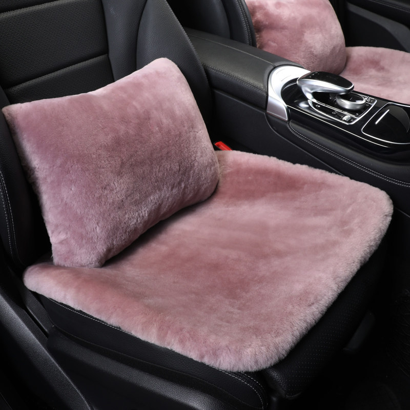 Pure Wool Car Cushion Winter Short Hair Car Single Sheet Cushion No Backrest Sheep Plush Cushion Three Sets Back