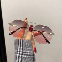 Glasses female Korean version of tide sun glasses 2021 New gm sunglasses Net red color ins Wind face small eyes