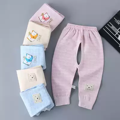 Baby sanitary pants open file pure cotton baby newborn single thin section can be worn outside and inside pants men's treasure cotton pants single piece