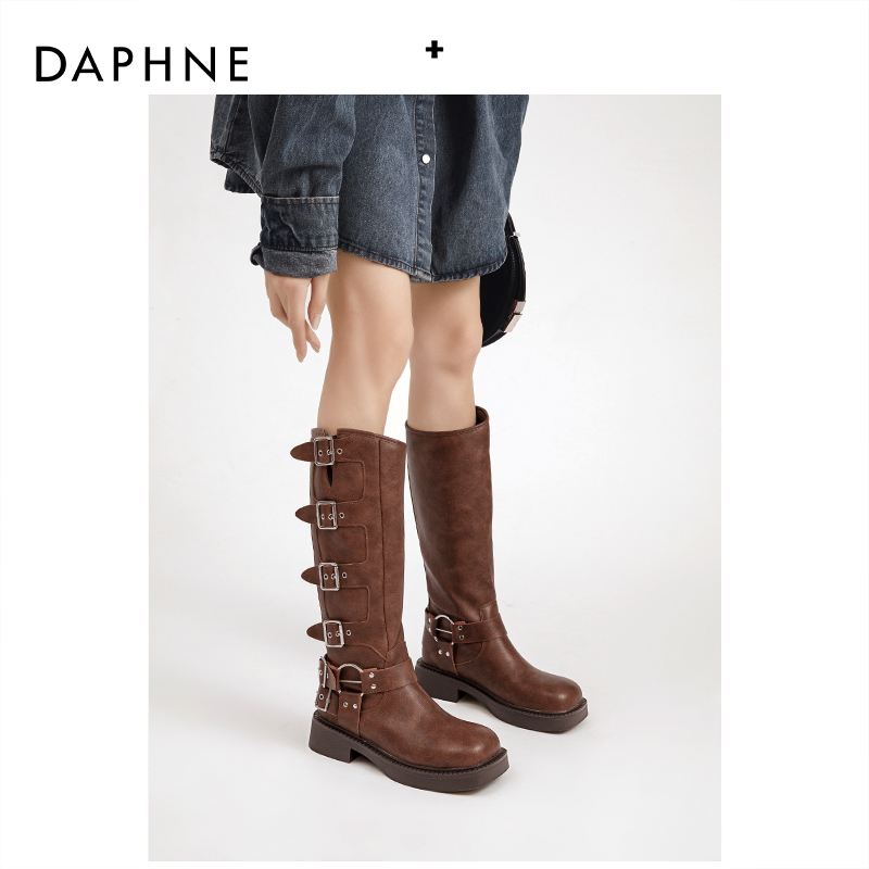 ダフネ・マイラールブーツ ロングブーツ レディース サマーウエスタンカウボーイブーツ ブラウンロングブーツ レディース 厚底ナイトブーツ