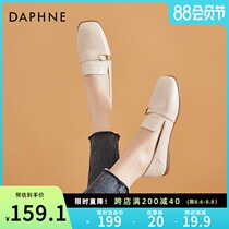 Daphne British style small leather shoes Womens summer thin soft-soled big shoes Beanie shoes pedal loafers