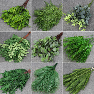 绿色系叶材婚庆仿真尤加利森系婚礼堂酒店吊顶装饰路引插花配草