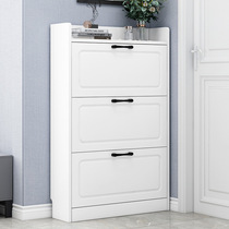 50 80 100x17x156cm white ultra-thin added with wooden 3 door overturning bucket door rear containing storage shoe cabinet