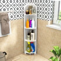 22cm white hollowed-out wood plastic plate bathroom table top floor 2 3 4 floor turning corner containing storage tripod