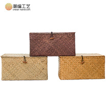 23 23 29 35cm 35cm large size handmade sea grass woven table top table with covered containing storage box