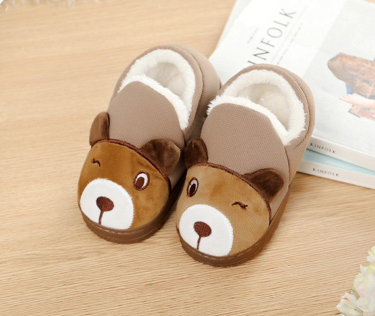 Pantoufles enfants en suède pour hiver - semelle caoutchouc - Ref 986476 Image 13