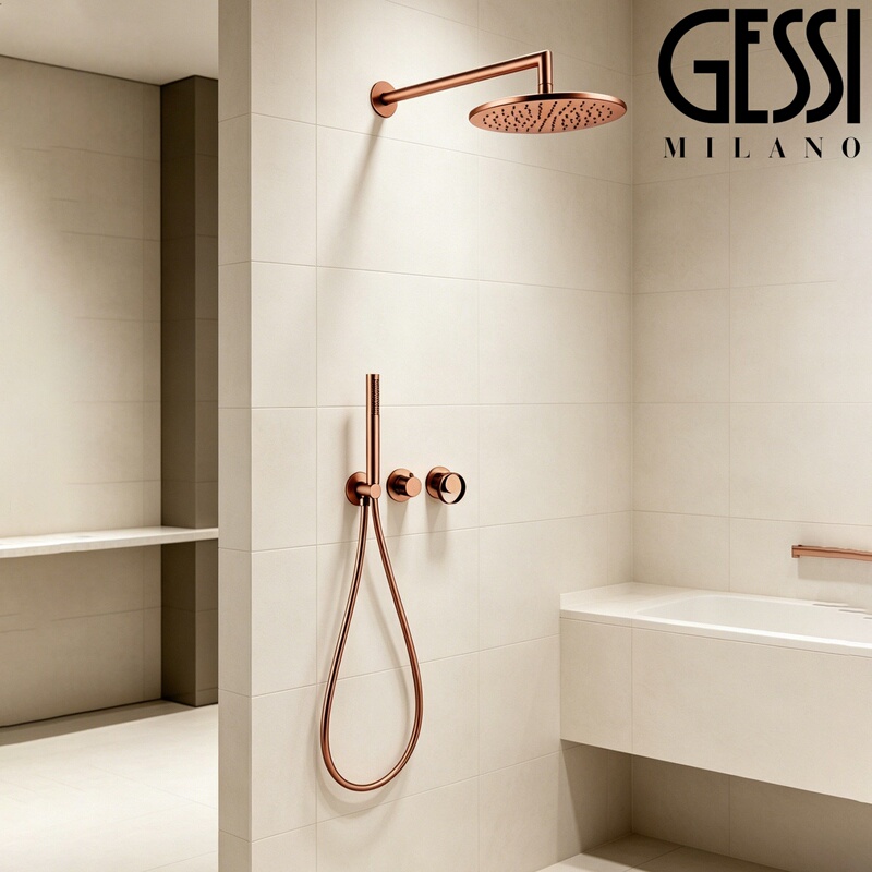 Italian Gessi Minimalist Concealed Shower Ring Embedded In-Wall Shower Head