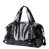 Korean fashion Mens sports fitness bag mens leisure business computer bag shoulder portable travel backpack leather bag