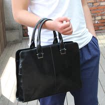 Mens Bag Square Hand bag Horizontal Briefcase Leather Bag Business Leisure Shoulder Cross-body Mens Bag Computer Bag Korean