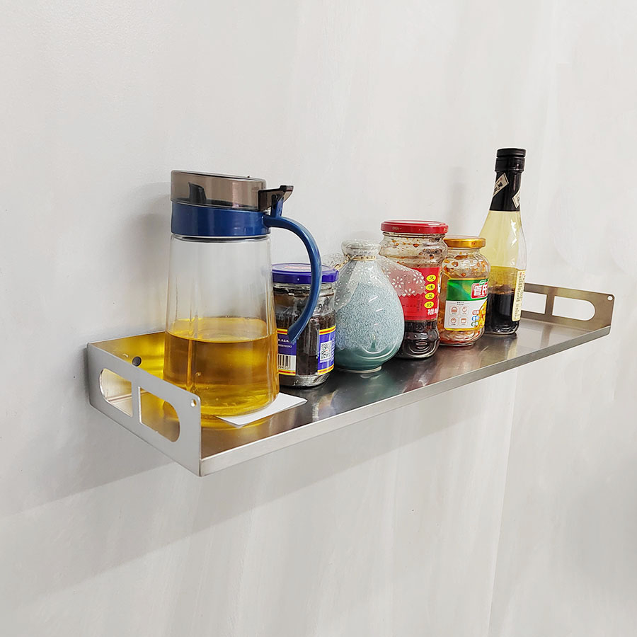 Stainless steel seasoning tank rack shelving shelving kitchen containing rack seasoned glass bottles free of punch and hanging wall