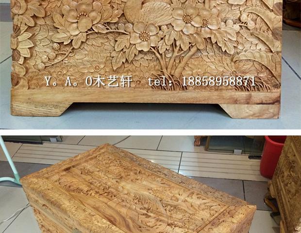 Mu Yi Xuan Boutique Handmade Dongyang Woodcarving Full khắc Birds và Phoenix Small Tender Box 68 * 40 * 40cm - Cái hộp hộp gỗ vuông