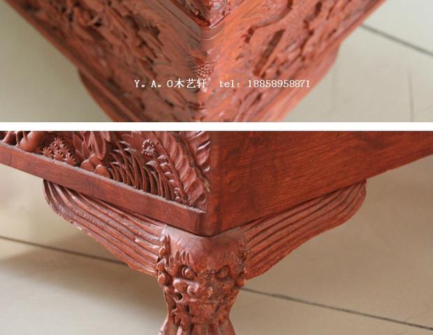 Dongyang khắc gỗ cửa hàng trăm con chim phượng hoàng hộp gỗ hộp đám cưới hộp quần áo hộp bộ sưu tập hộp 1106-4 - Cái hộp hộp đựng tiền bằng gỗ