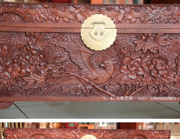 Dongyang khắc gỗ cửa hàng trăm con chim phượng hoàng hộp gỗ hộp đám cưới hộp quần áo hộp bộ sưu tập hộp 1106-4 - Cái hộp hộp đựng tiền bằng gỗ
