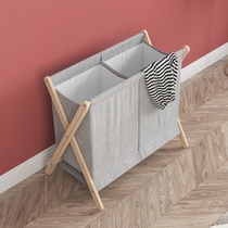 Solid Wood Nordic folding dirty clothes storage basket dirty clothes basket ins Wind laundry basket light luxury household laundry bucket basket