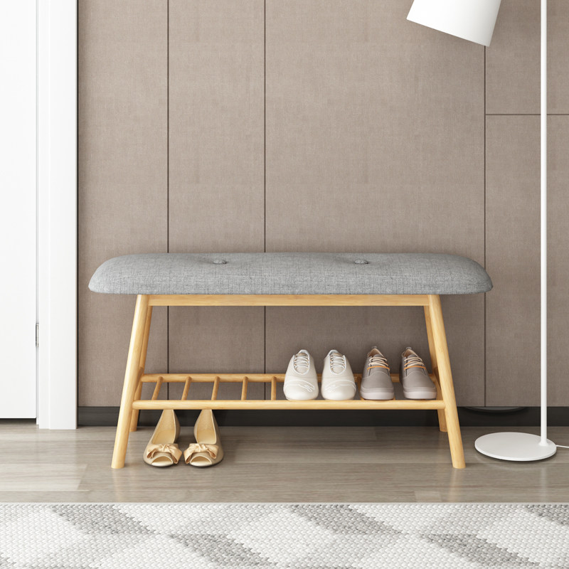 Eurostyle shoe cabinet type shoe changing stool brief modern solid wood bed tailstool in door Nordic shoe rack door hall wearing shoes footstool