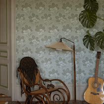 Swedish big wallpaper high-end wood fiber environmental protection Nordic abstract leaf bedroom living room full of high-end wallpaper