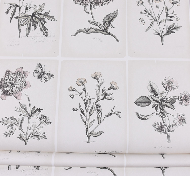 Swedish imported American wallpaper Fields Garden Philately Style Individuality Flowers and flowers TV Sofa Background Wall Environmental Protection Wallpaper