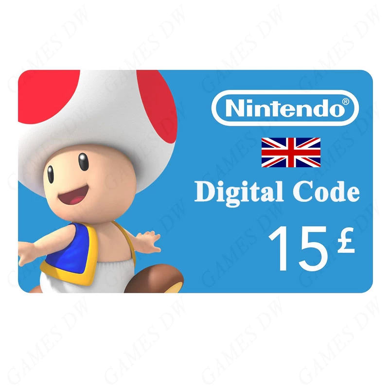 Британская подарочная карта NS ESHOP 15GBP PIN подарочная карта Nintendo Switch/Wii U/3DS