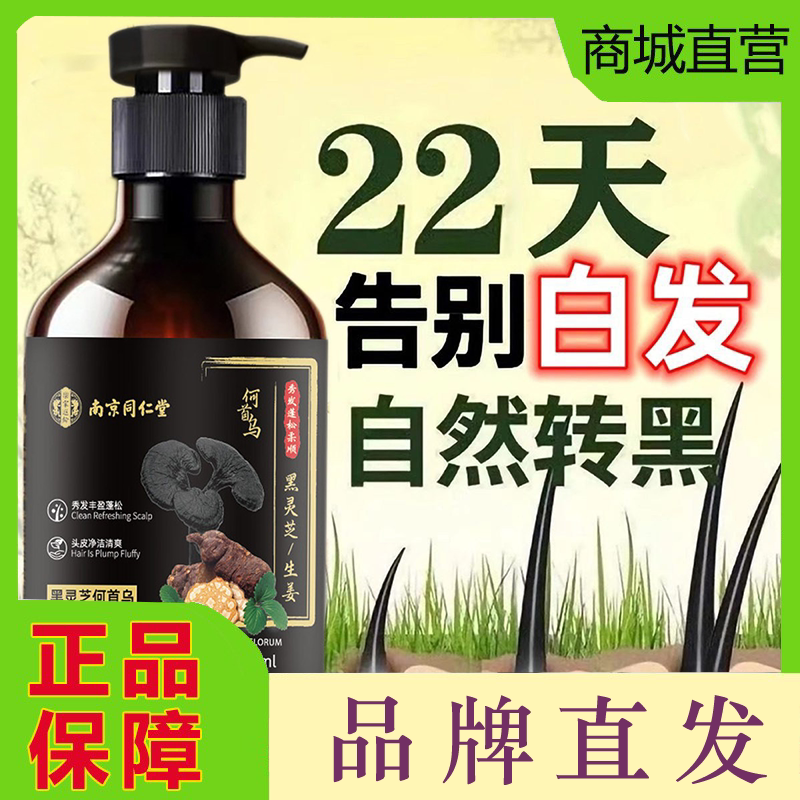 Tongrentang Black Ganoderma and Polygonum Multiflorum Shampoo for Gray Hair to Black Hair Transformation, Hair Care Essence for Middle-Aged and Elderly People with Premature Gray Hair Tongrentang Black Ganoderma and Polygonum Multiflorum Shampoo for Gray Hair to Black Hair Transformation, Hair Care Essence for Middle-Aged and Elderly People with Premature Gray Hair