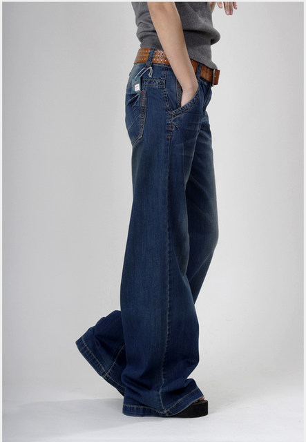 129-68 low-waist jeans blue washed wide-leg pants wide-leg pants big-leg pants suitable for summer thin trousers