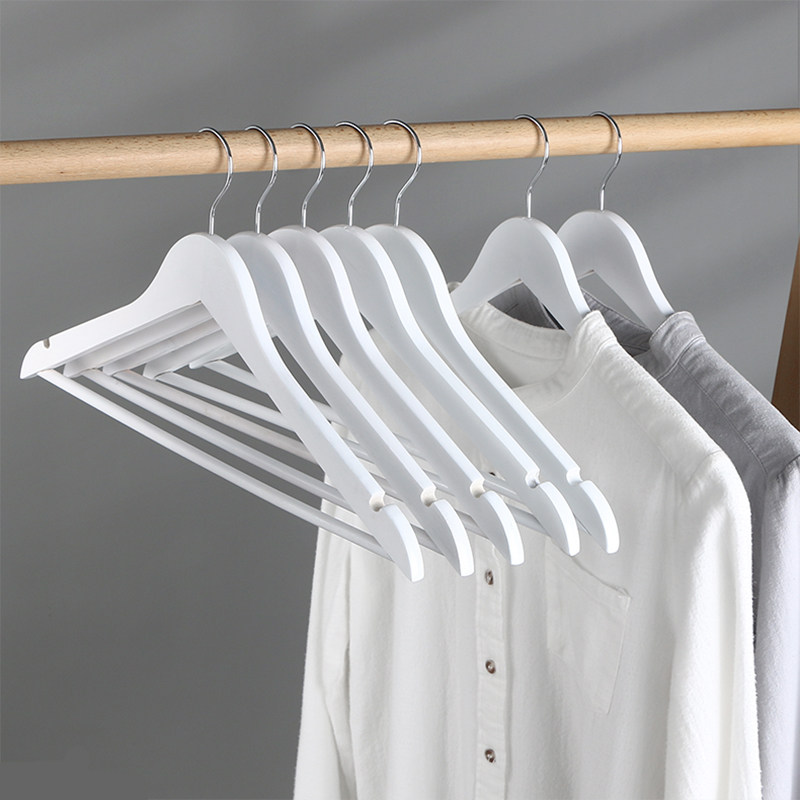 Anti-slip no-mark wedding dress clothes hung clothes hanger women's clothes shop wedding custom pure white Han clothes original solid wood clothes hanger