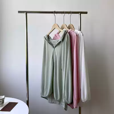 Nine button large size women's 2020 Summer new casual wind loose hooded long sleeve big hat sunscreen coat 088