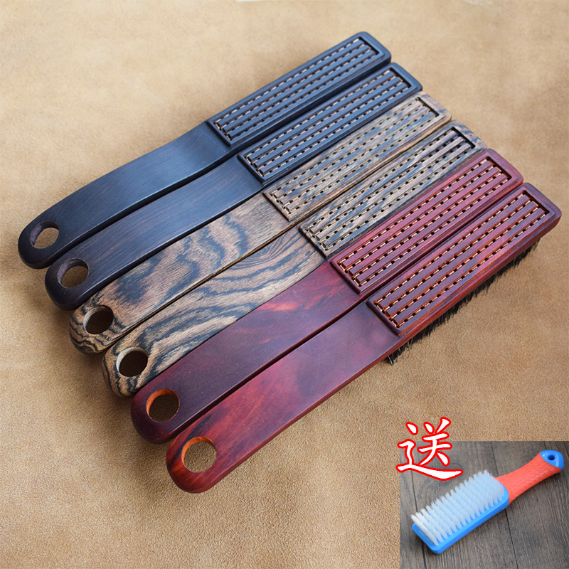 Tiger skin pear solid wood handmade soft and hard pig bristles Wenwan King Kong walnut water hyacinth bag pulp cleaning brush