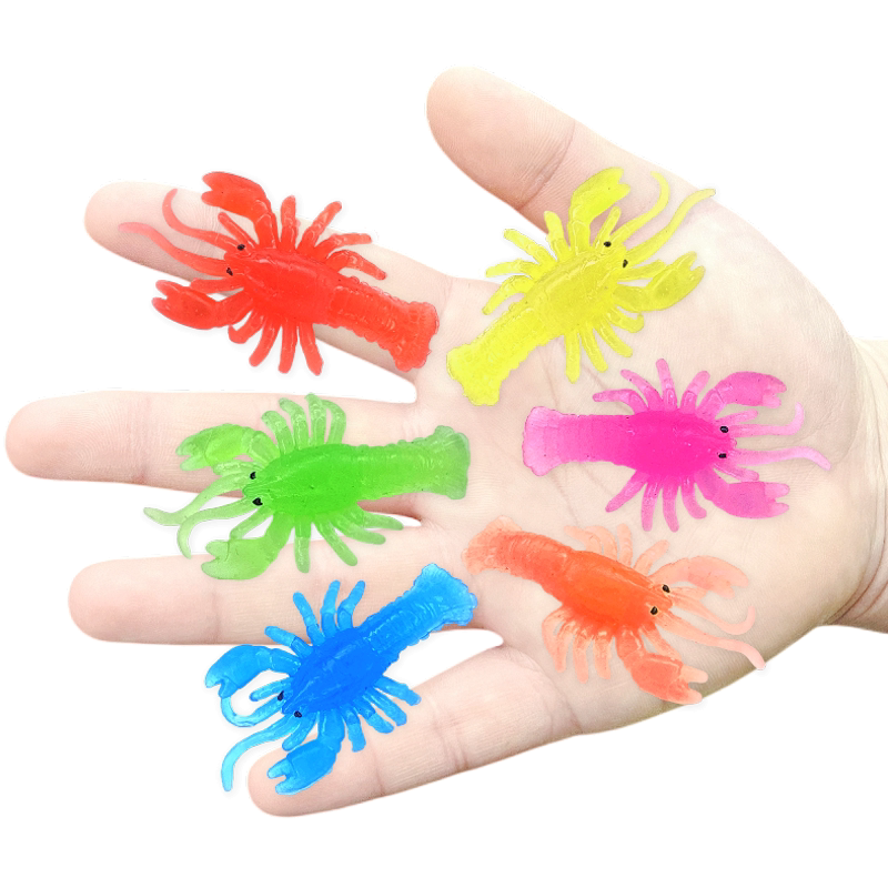 Soft Plastic Simulated Crayfish Set Kindergarten Children's Toy Fishing Shrimp Game Fake Bait Lure Animal Model