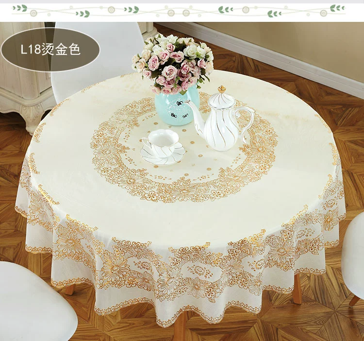 Khăn trải bàn tròn PVC không thấm nước chống vảy dầu dùng một lần dày bàn vải rượu vang khách sạn khăn trải bàn chống trượt placemat - Khăn trải bàn