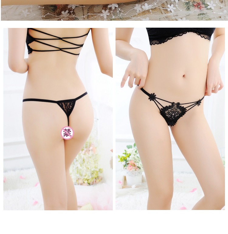 4 nạp sexy mở thong nữ vui vẻ rỗng lông ren nóng trong suốt ren phụ nữ đồ lót