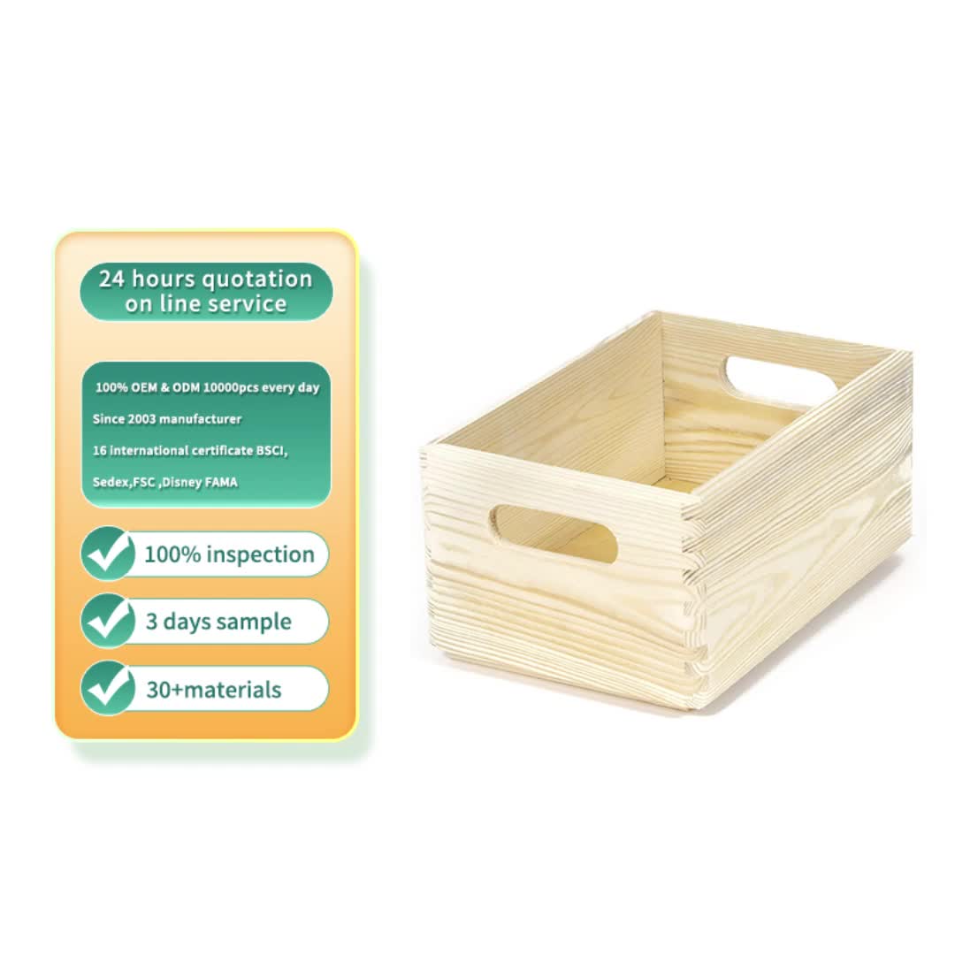 Wooden Crates In Customisable Pine Box Natural Color