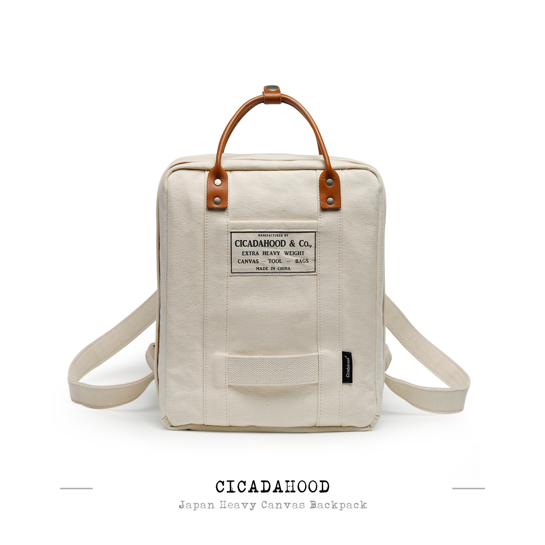 Cicadahood France HAAS calfskin Japan heavyweight original canvas backpack vintage overalls