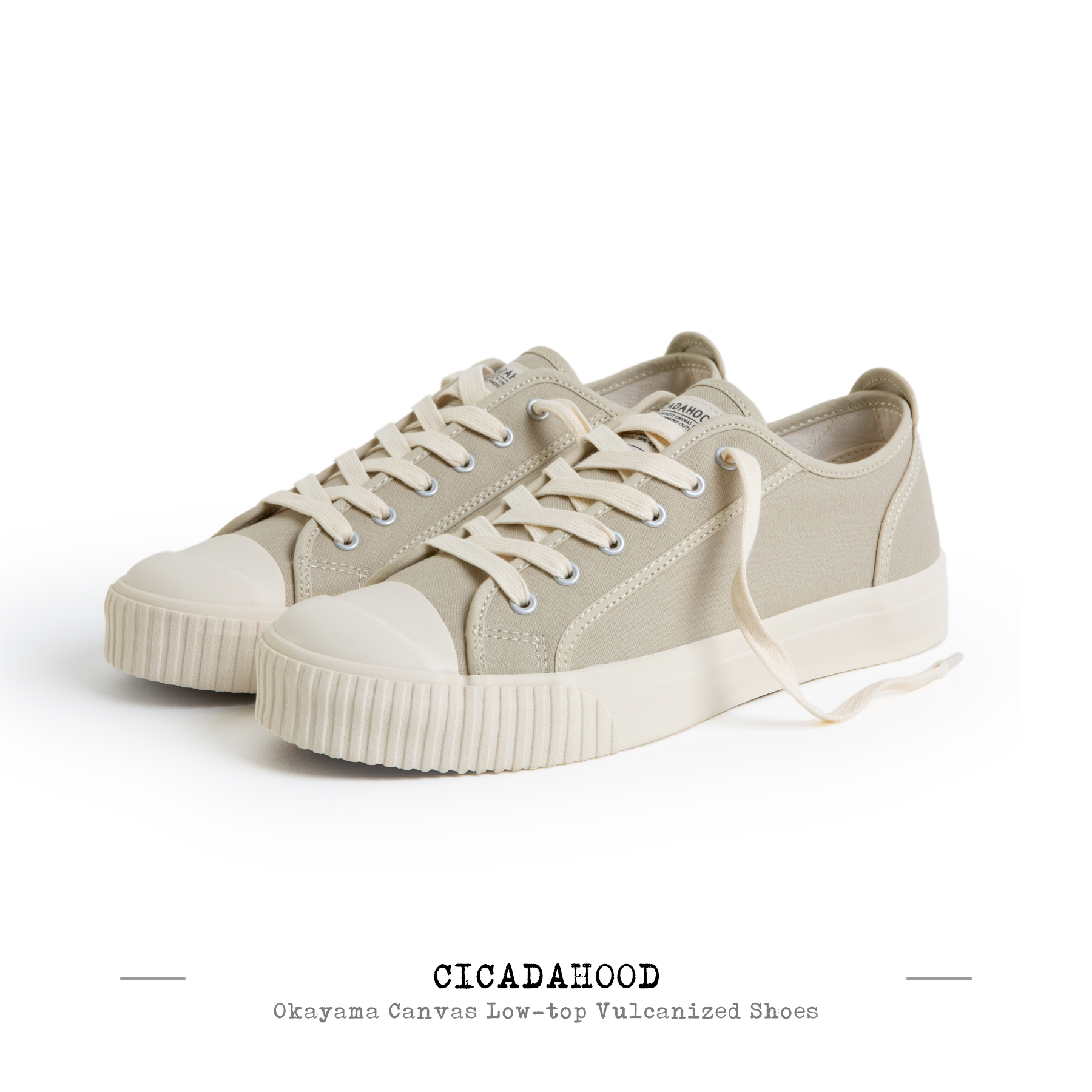 Cicadahood Japan Okayama canvas Low Gang Vulcano Bean Green original design Retro college Wind