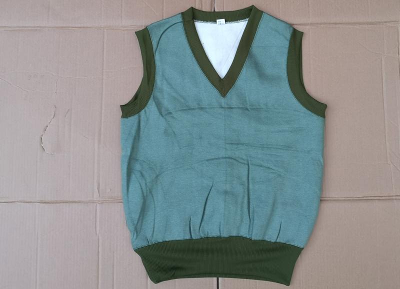 Autumn Winter Green Knitted Suede Vest Winter Anti-Chill Warm Cotton Vest Cotton Suede Waistcoat Warm Body Patch