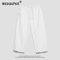 Mens Korean version of the trend casual pants Joker loose cotton tubs foot pants spring and summer thin nine sports pants men