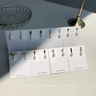 Glossy Pearl collection plated 14k real gold pearl pendant small ear needle simple temperament Joker personality retro earrings