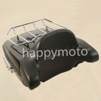 Harley phía sau hộp ABS chất lượng cao Giá đỡ hành lý mạ điện với bộ tựa lưng Road King gliding 2014-2017 - Xe gắn máy phía sau hộp cốp xe máy rời