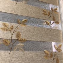 Leaf embroidered curtain blinds roller blinds living room bedroom custom finished office punch-free jacquard soft curtain