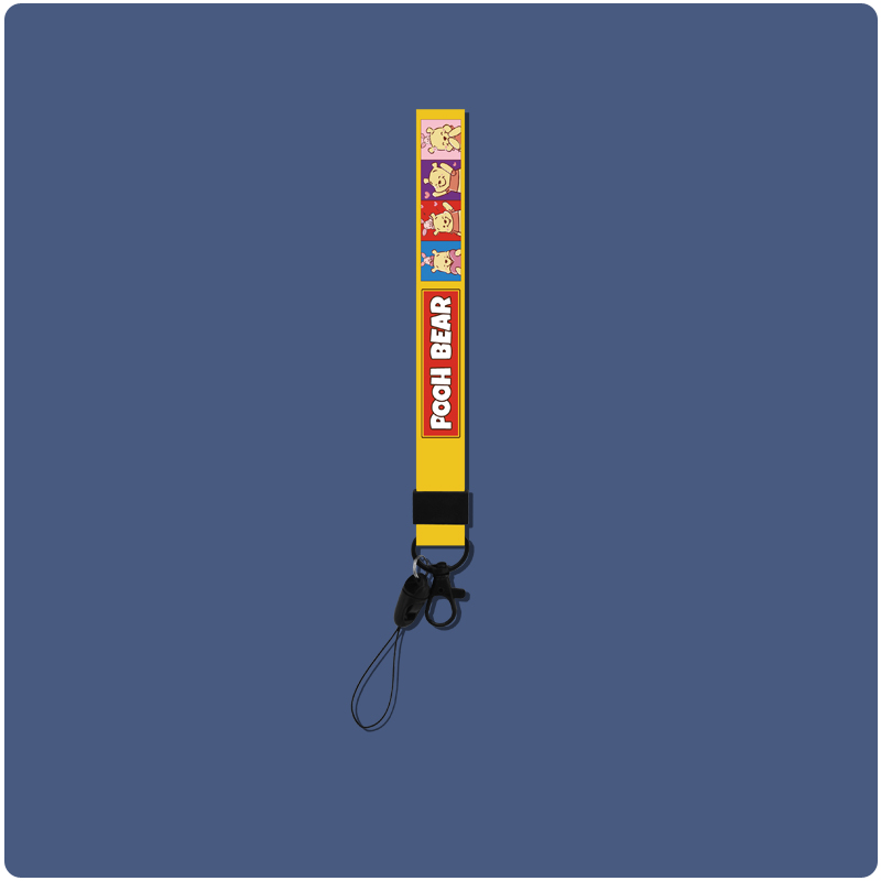 Wrist Rope: Winnie Bear With Yellow Backgroundfabric art mobile phone Lanyard USB drive Pendant men and women have cash less than that is registered in the accounts Wrist strap Key chain Loss prevention Cartoon lovely personality