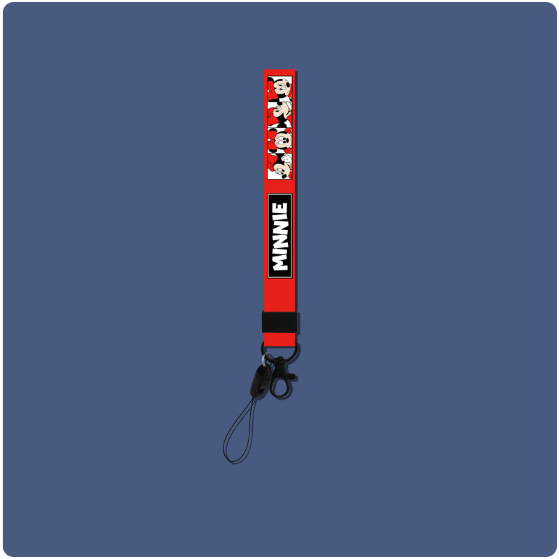 Wrist Rope: Minnie Red & Three For Twofabric art mobile phone Lanyard USB drive Pendant men and women have cash less than that is registered in the accounts Wrist strap Key chain Loss prevention Cartoon lovely personality